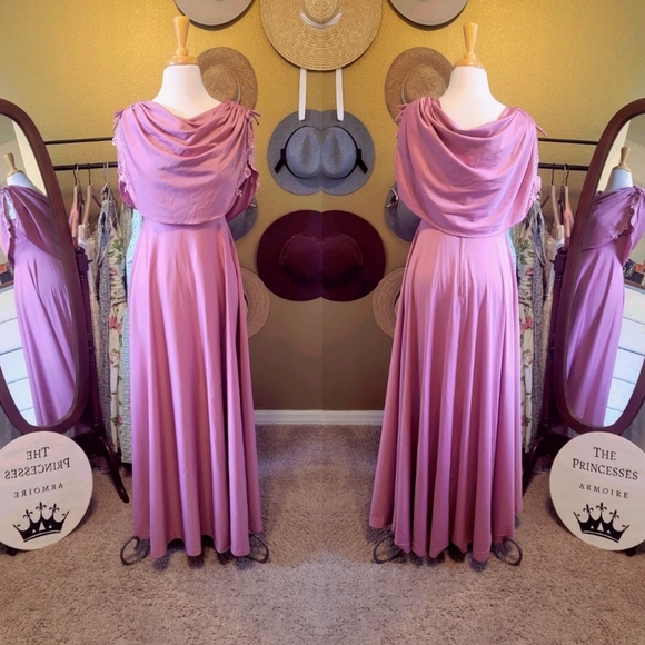 Vintage pink lace chiffon gowns - vintage maxi dress coming soon! - Picture 3 of 10